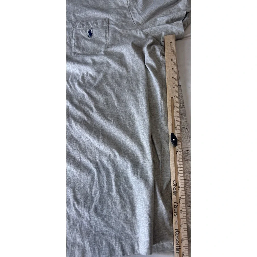 Polo Ralph Lauren Shirt Mens XXL Oatmeal Beige Heather Pocket Crew Neck T-shirt